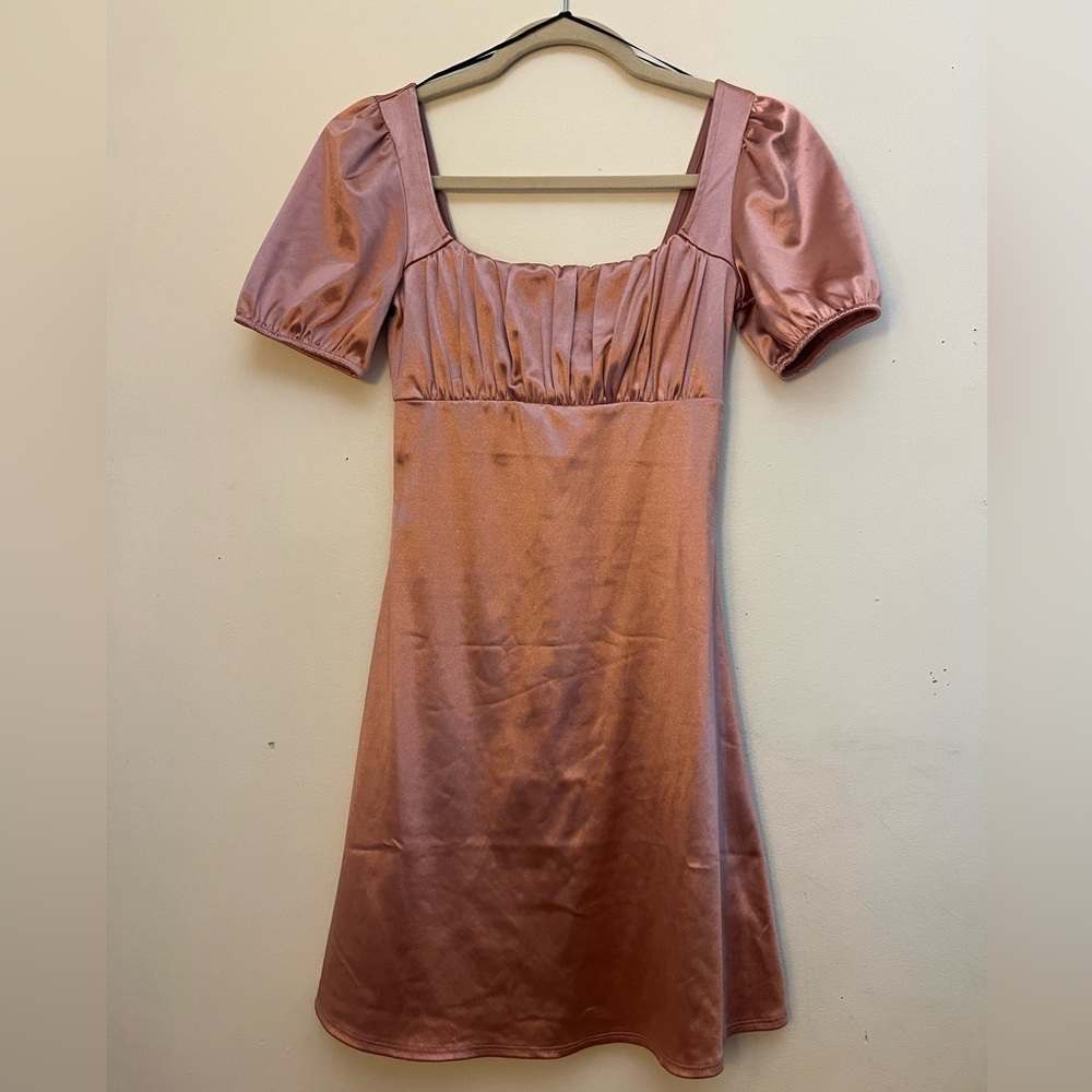 H&M Blush Satin Mini Dress